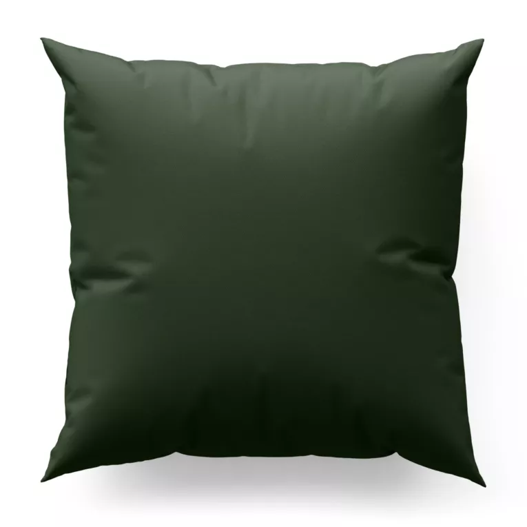 Poszewka szyta ciemnozielona z gładkiej tkaniny zaciemniającej typu dimout