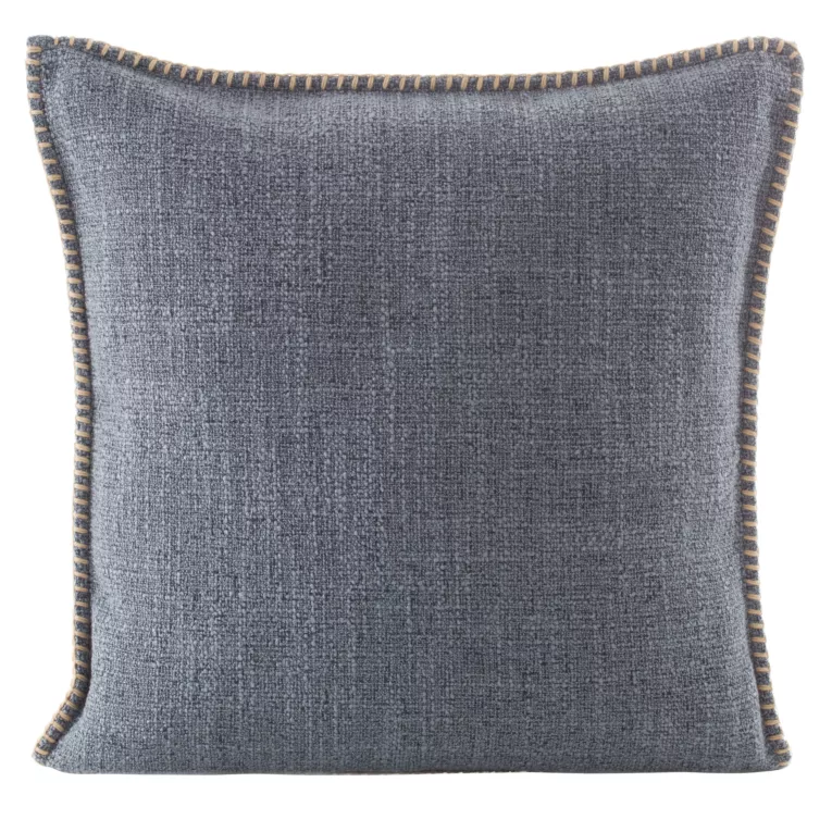 Poszewka z miękkiej szenilowej tkaniny  z ozdobną wypustką