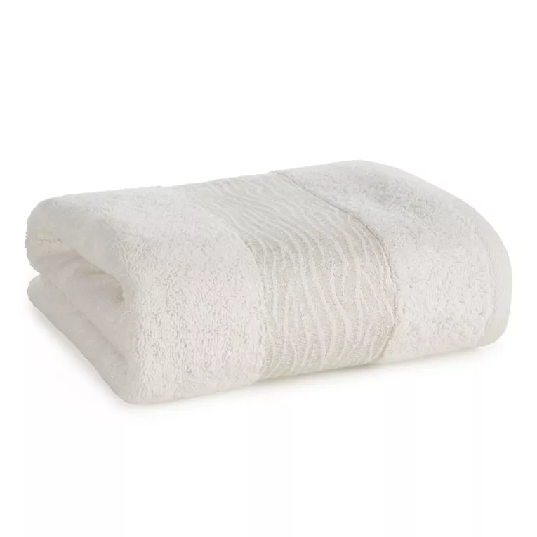 Ręcznik kąpielowy 70x140 cm bawełniany kolor kremowy z błyszącą bordiurą AMBER