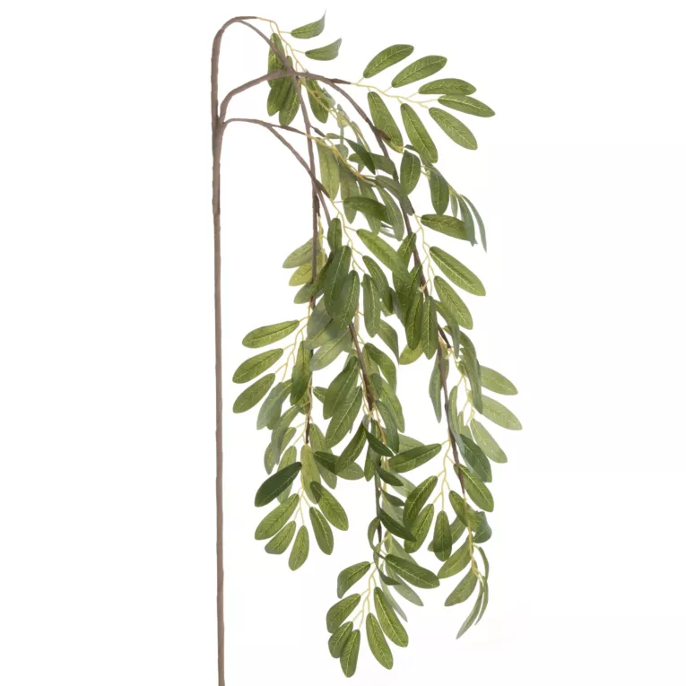GAŁĄZKA OZDOBNA ZWISAJĄCA z drobnymi liśćmi, kwiat sztuczny dekoracyjny
