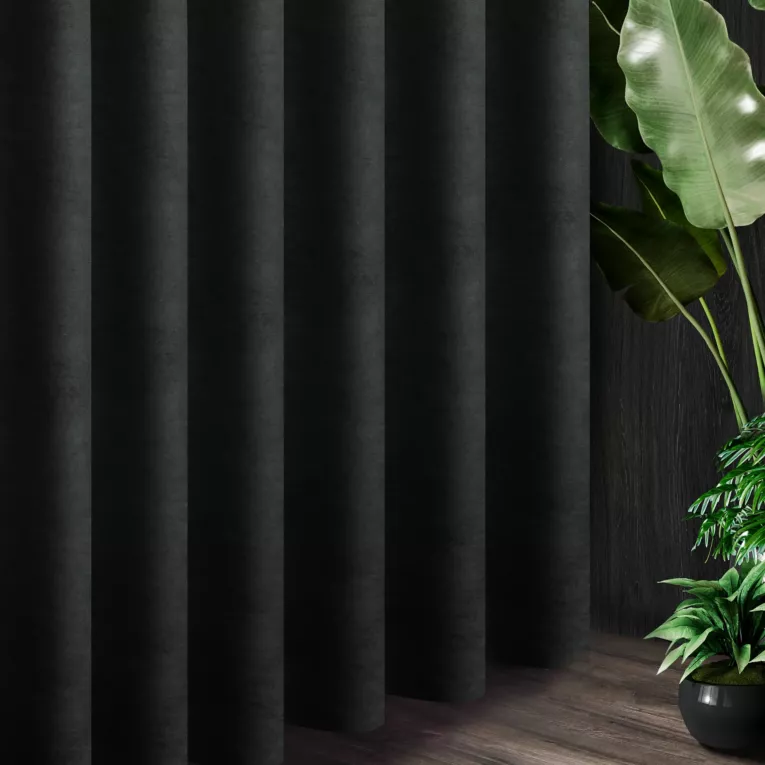 Tkanina zasłonowa o miękkiej, welurowej strukturze