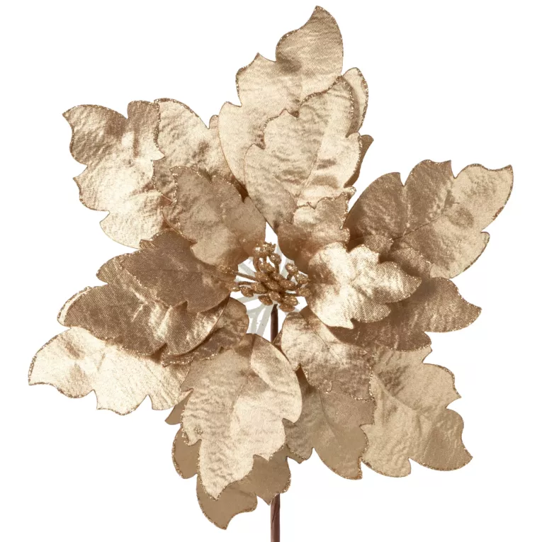 Świąteczny kwiat dekoracyjny z lśniącej tkaniny