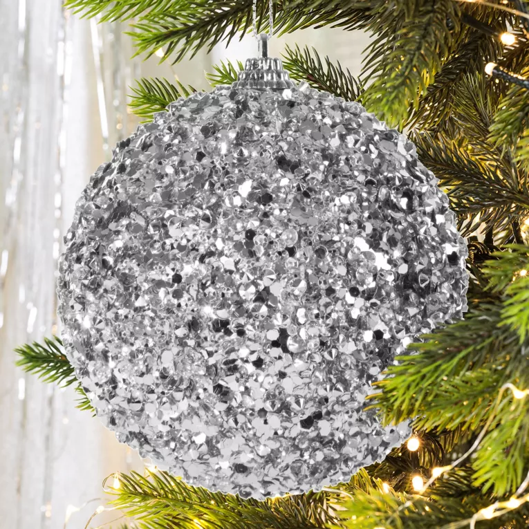 Bombka choinkowa dekorowana drobnymi cekinami