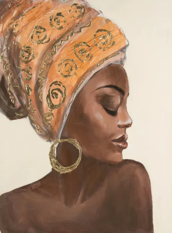 Obraz BEAUTY 1 ręcznie malowany na płótnie portret kobiety w turbanie