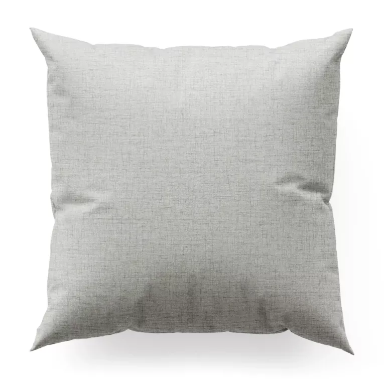 Poszewka szyta jasnosrebrna z tkaniny w stylu eko o naturalnym splocie