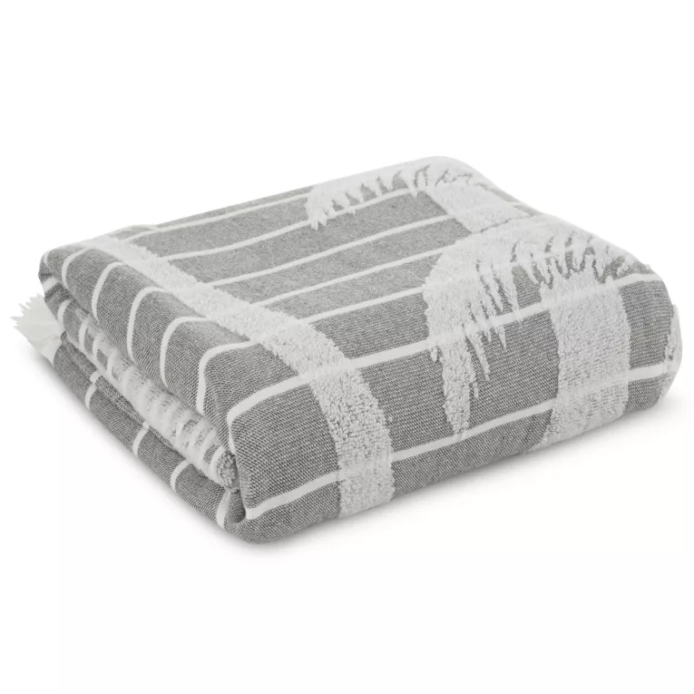 Ręcznik plażowy 90x170 cm bawełniany zdobiona nadrukiem palm i frędzli 350 g/m2 HAWAI