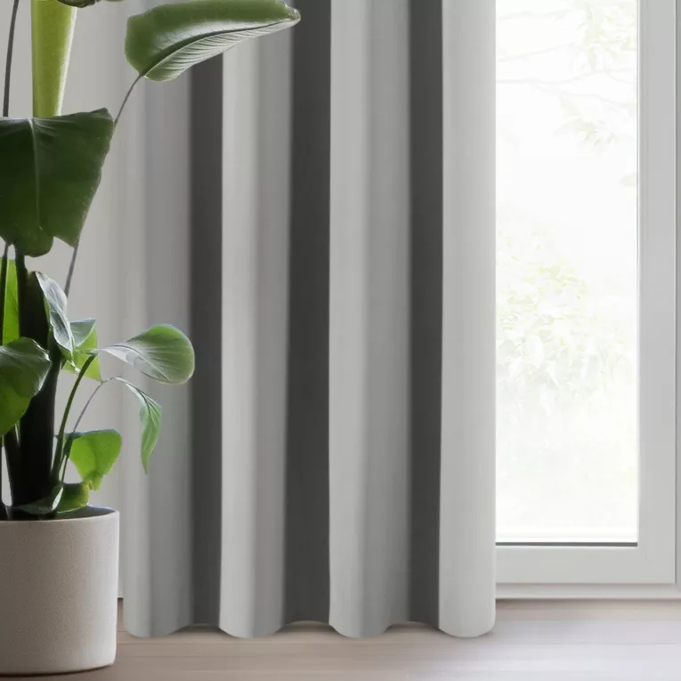 Zasłona srebrna z tkaniny typu dimout 140x250 cm przelotka - NERISA