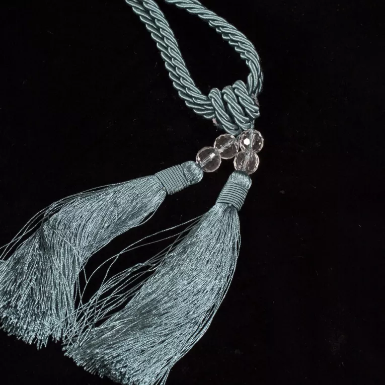 Dekoracyjny sznur do zasłon SUZI upinacz z chwostem i kryształkami