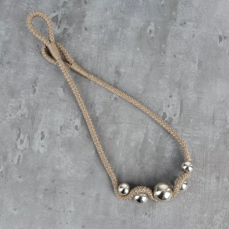 Dekoracyjny sznur do zasłon MALI upinacz ze zdobieniem z koralików