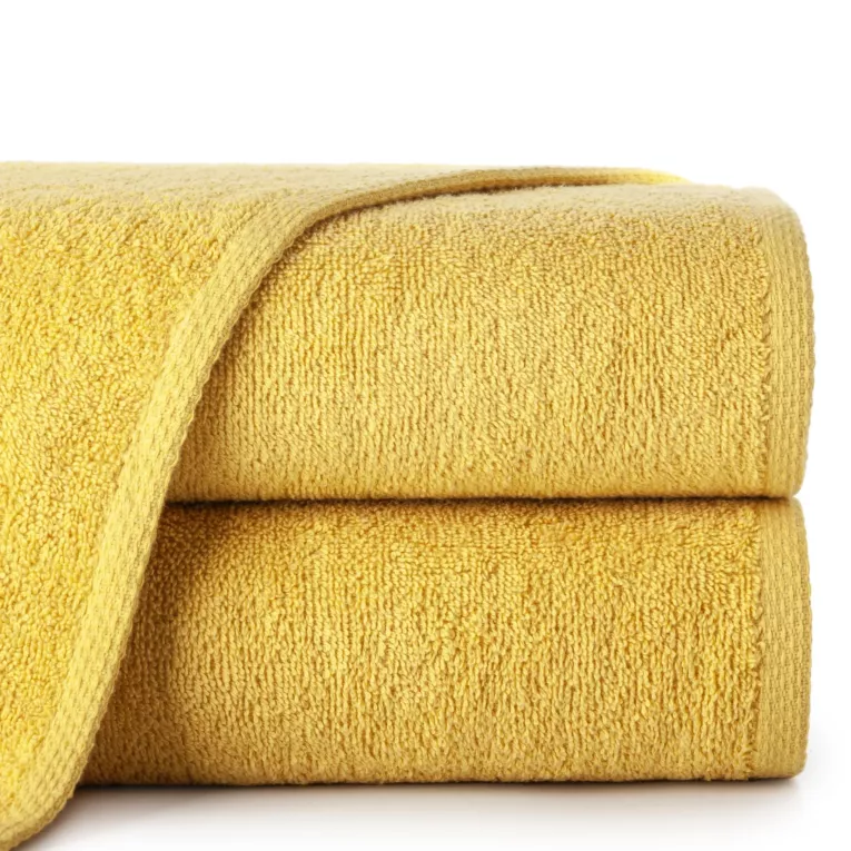 Ręcznik kąpielowy 50x90 cm bawełniany kolor musztardowy 400 g/m2 GŁADKI 1