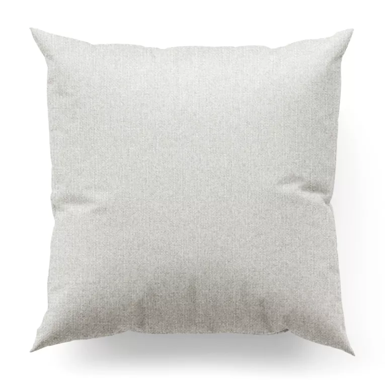 Poszewka szyta jasnosrebrna z tkaniny o naturalnym splocie w stylu eko