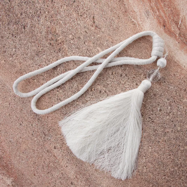 Dekoracyjny sznur do zasłon MEGI upinacz z ozdobnym chwostem i kryształkiem