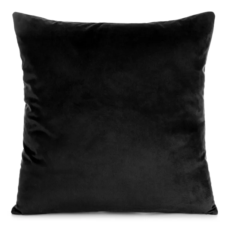Poszewka na poduszkę 45x45 cm welwetowa, gładka czarna o delikatnym połysku GAJA 1