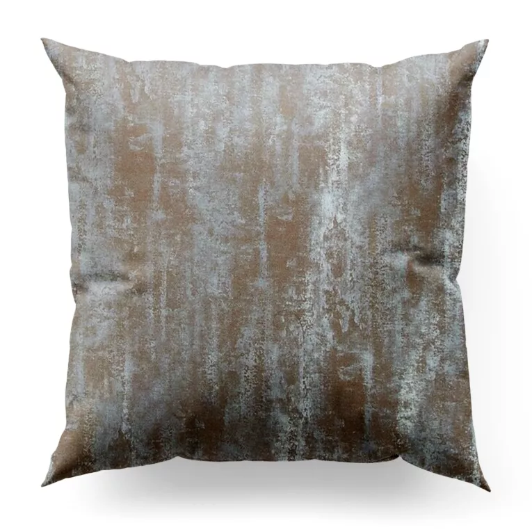 Poszewka szyta BEATRIZ srebrna ekskluzywna z szenilowej tkaniny pokrytej połyskliwym nadrukiem Italissima Eva Minge