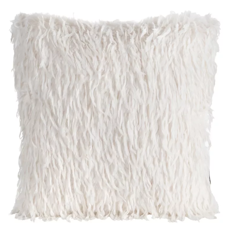 Poszewka na poduszkę 45x45 cm biała z miękkiego futerka ADORE