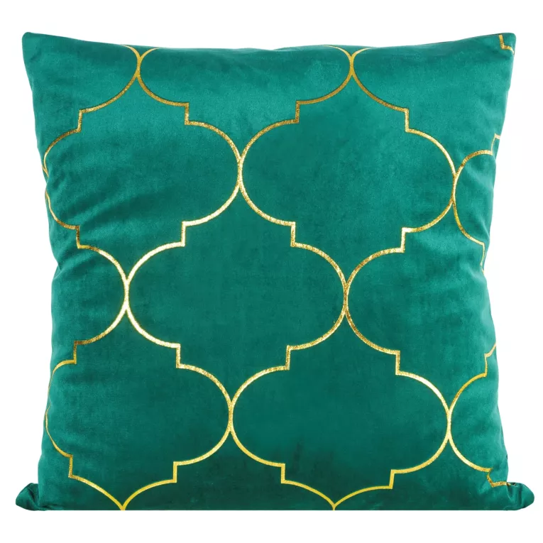 Poszewka GISEL z welwetu ze złotym nadrukiem marokańskiej koniczyny