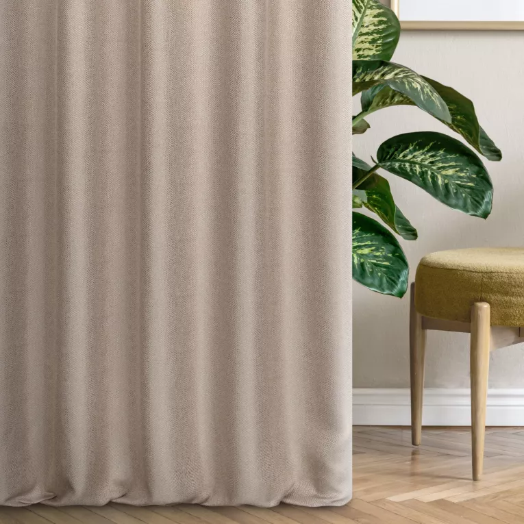 Zasłona szyta na taśmie 5 cm pudrowo różowo różowa z miękkiej tkaniny z efektem melanżu