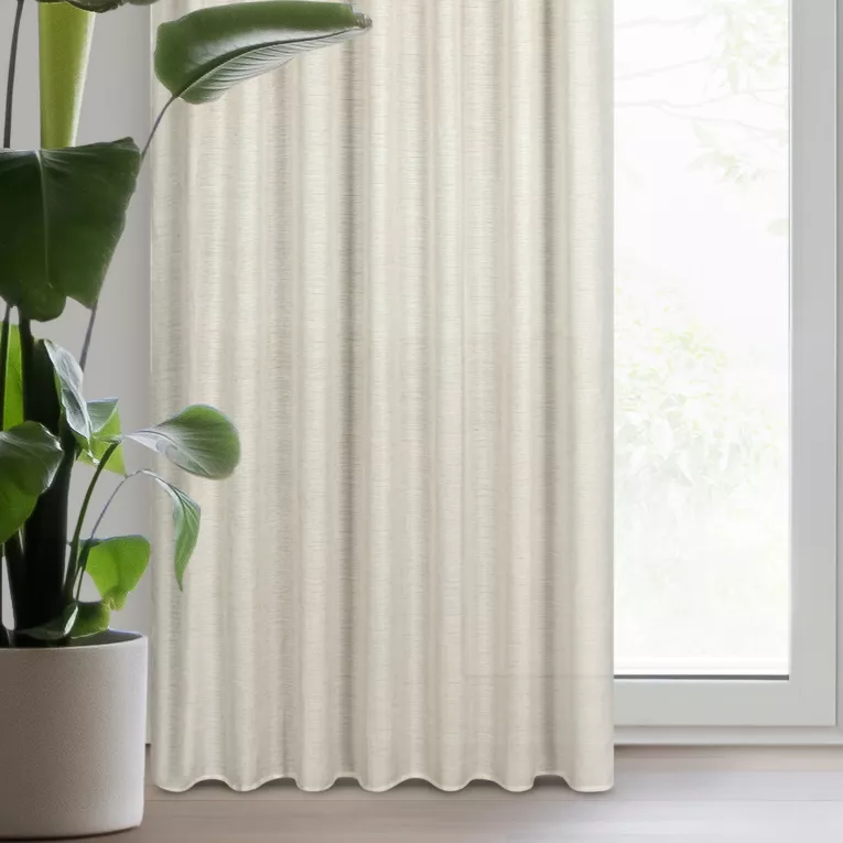 Zasłona naturalna z kreszowanej tkaniny w stylu eko 140x270 cm taśma - ETNA