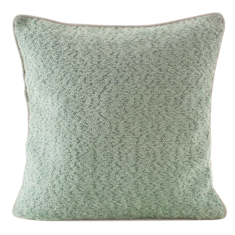 Poszewka z miękkiej szenilowej tkaniny  z ozdobną wypustką na brzegach