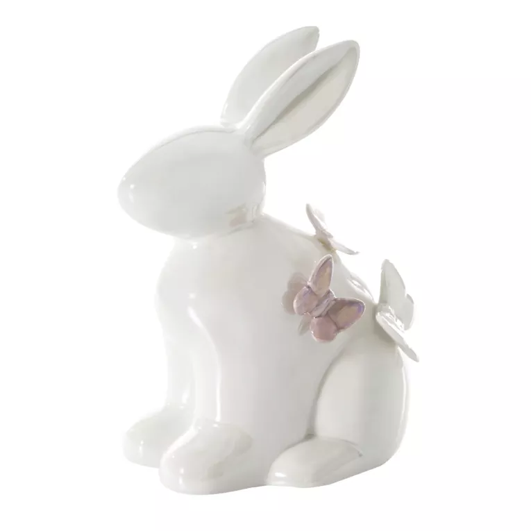 Figurka z dolomitu - zajączek wielkanocny z wypukłymi motylkami