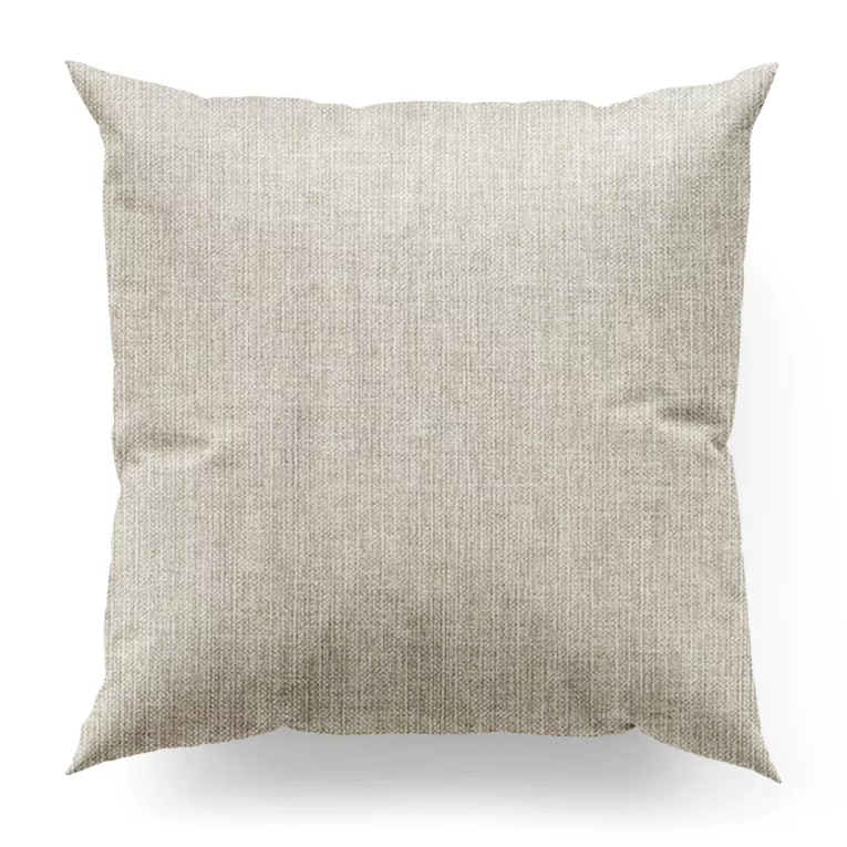 Poszewka szyta beżowa z matowej tkaniny o grubym splocie z efektem melanżu