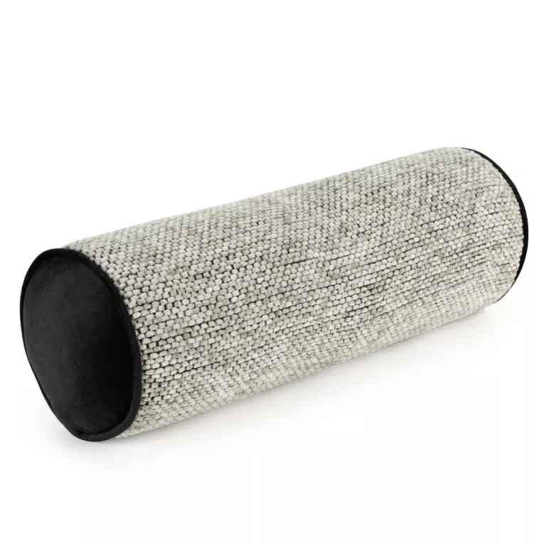 Poduszka dekoracyjna wałek 47 x 15 cm z grubej nici szenilowej beżowa BARI