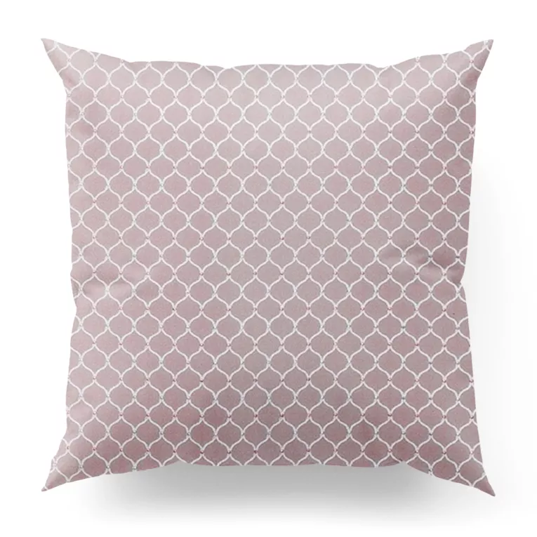 Poszewka szyta INESSE beżowa w geometryczny wypukły wzór z drobnym błyszczącym elementem