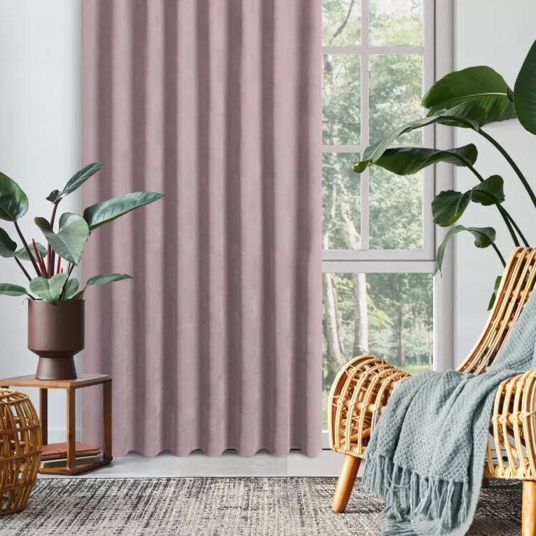 Zasłona wrzosowa z tkaniny welurowej 360x220 cm szerokość po zmarszczeniu flex 1:2 Dora