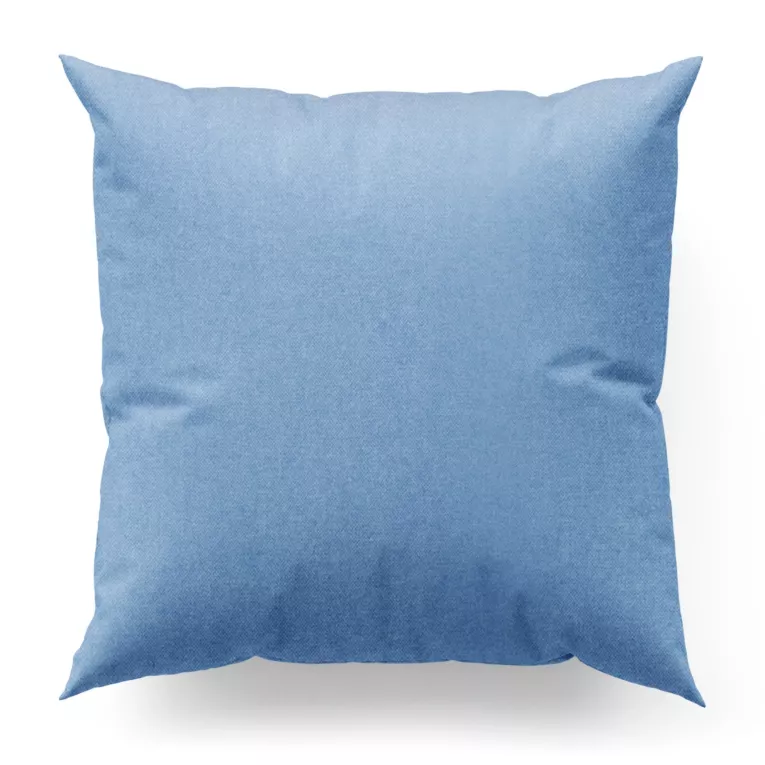 Poszewka szyta jasnoniebieska z miękkiej tkaniny o welurowej strukturze