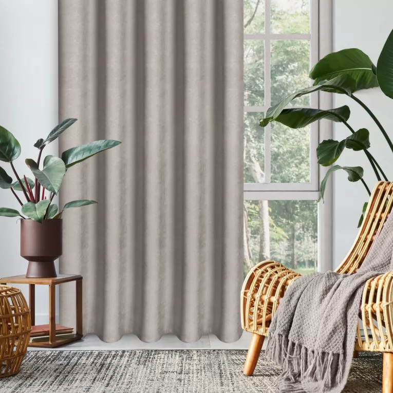 Zasłona brązowa z tkaniny welurowej 360x280 cm tunel Dora