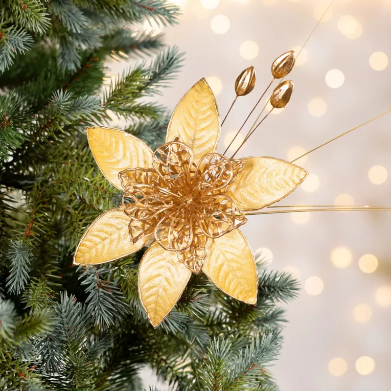 Świąteczny kwiat dekoracyjny na choinkę