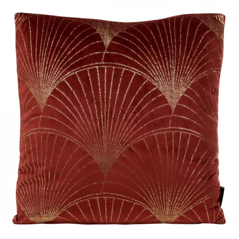 Poszewka na poduszkę 45x45 cm welwetowa kolor bordowy ze złotym nadrukiem BLINK 21