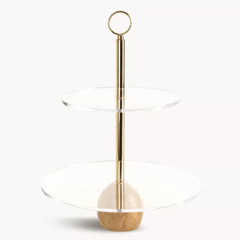 Patera dekoracyjna TINA wykonana z szkła i naturalnego kamienia - kolekcja TOLEDO