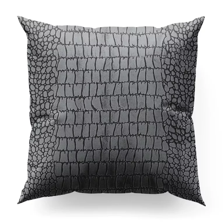Poszewka szyta SAFARI grafitowa z miękkiej welwetowej tkaniny w wytłaczany wzór