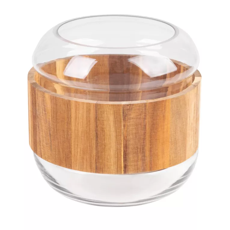 Wazon dekoracyjny GRACE ze szkła i drewna