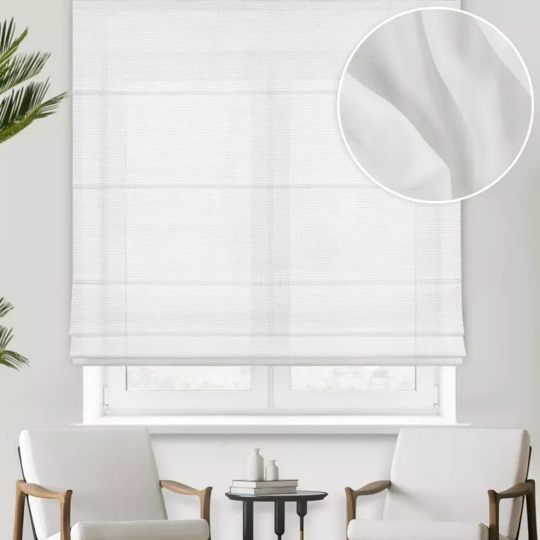 Roleta rzymska LUMIERE naturalna Z MATOWEJ, MIĘKKIEJ TKANINY O GĘSTYM SPLOCIE