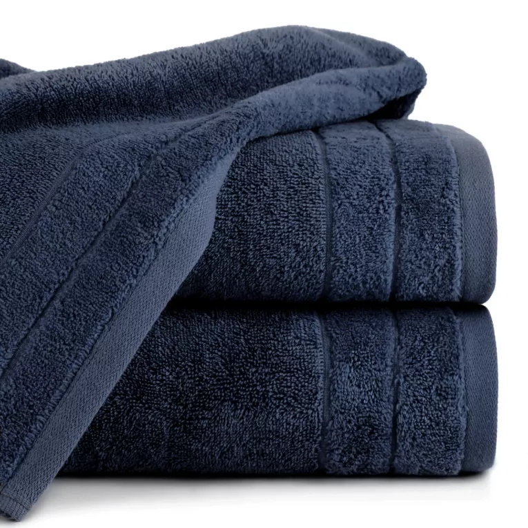 Ręcznik do rąk 30x50 cm bawełniany kolor granatowy z welwetową bordiurą 500 g/m2 DAMLA