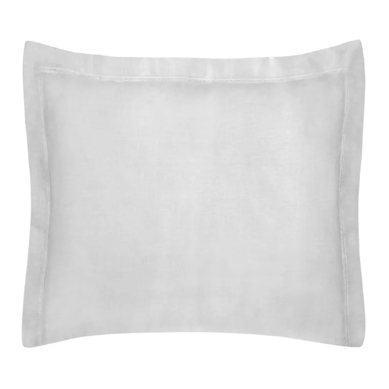 Poszewka na poduszkę 70x80 cm bawełniana jasnoszara z satynowym połyskiem i ozdobną kantą NOVA COLOUR