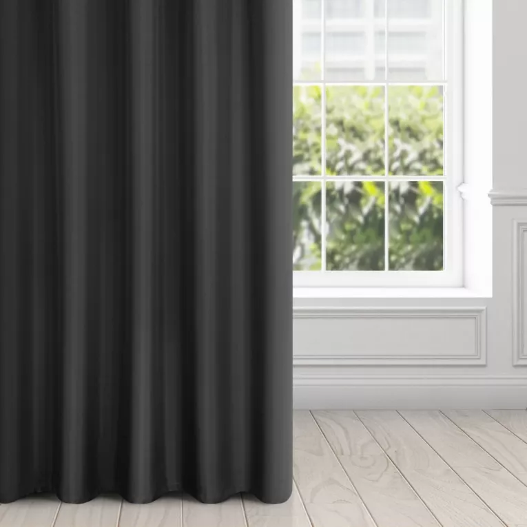 Zasłona czarna, matowa 140x250 cm taśma - TRIS