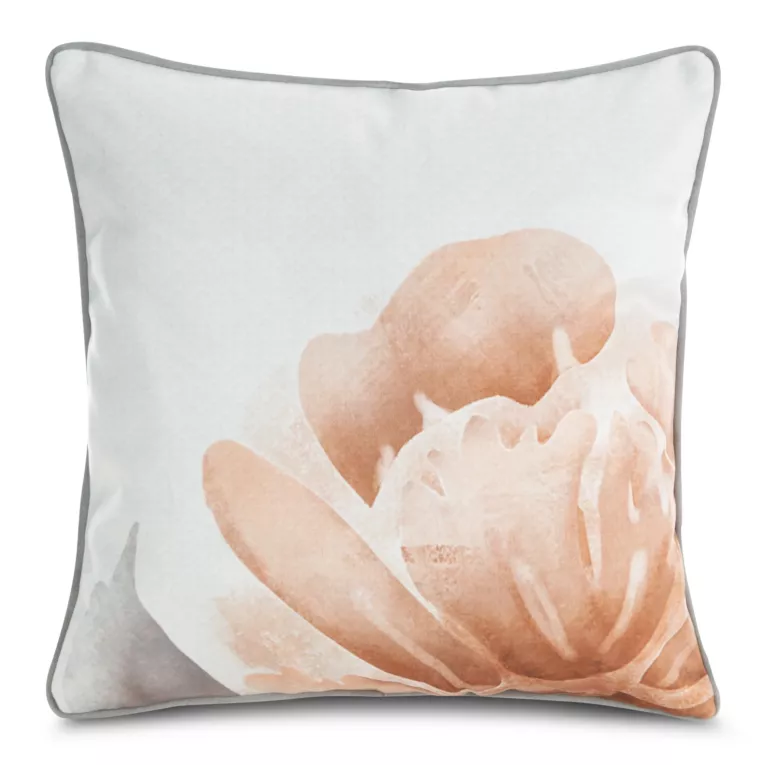 EVA MINGE Poszewka MINGE 6 z luksusowego welwetu z designerskim nadrukiem roślinnym i wypustką na brzegach