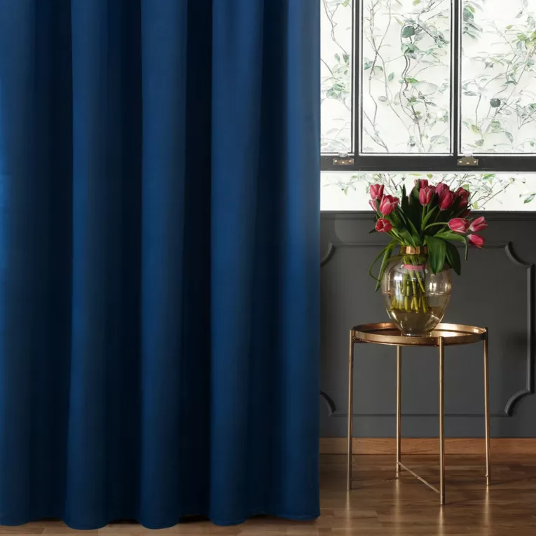 Zasłona welwetowa granatowa gładka 140x270 taśma - SIBEL - Pierre Cardin