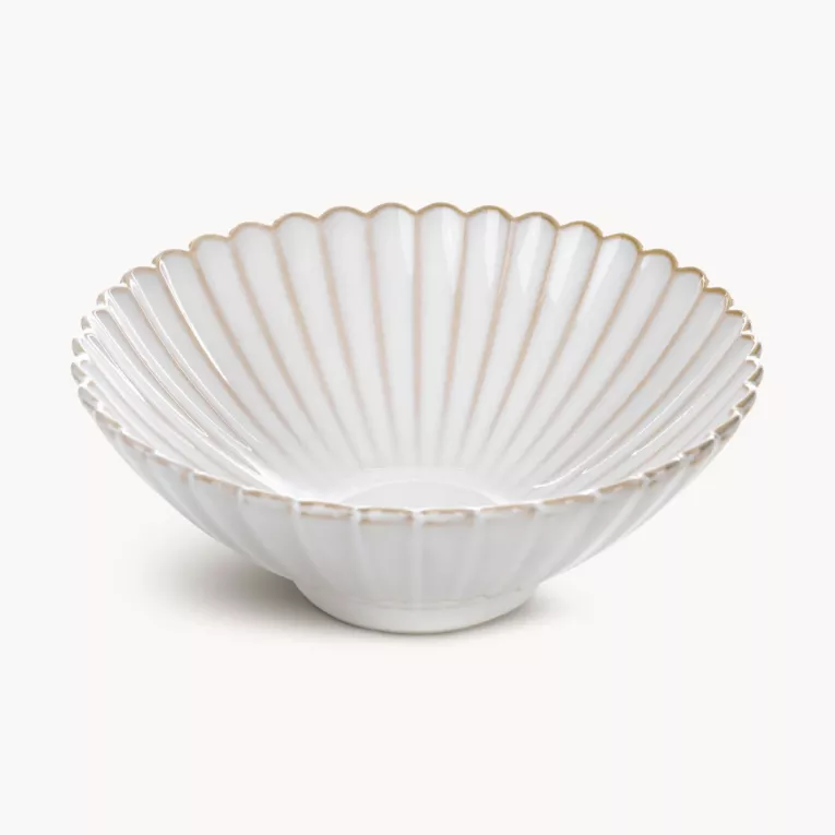 Miska ceramiczna dekoracyjna kremowo-beżowa  zdobiona przecieranym wzorem średnica 24x8 cm  cm AVRIL