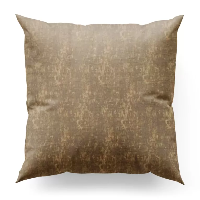 Poszewka szyta MALLORCA beżowo złocista z miękkiej tkaniny szenilowej przetykanej błyszczącą nicią