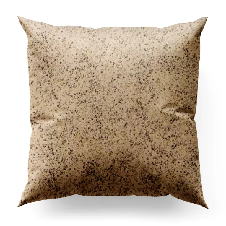 Poszewka szyta STONE beżowa z grubej welwetowej tkaniny w drobny połyskujący wzór
