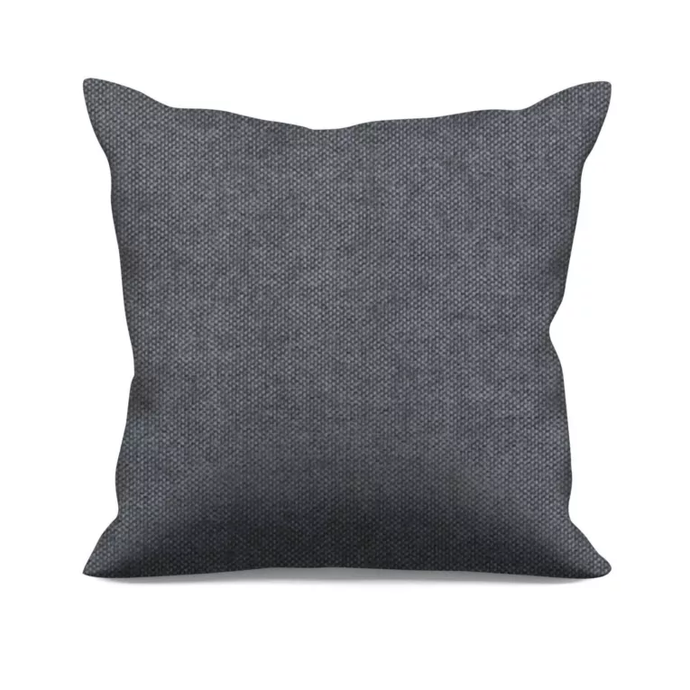 Poszewka szyta grafitowa miękka, szenilowa tkanina o wyraźnym splocie i delikatnym połysku
