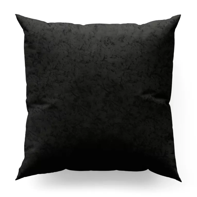 Poszewka szyta czarna z miękkiej tkaniny welwetowej z efektem kreszowania, wykończona obciążnikiem