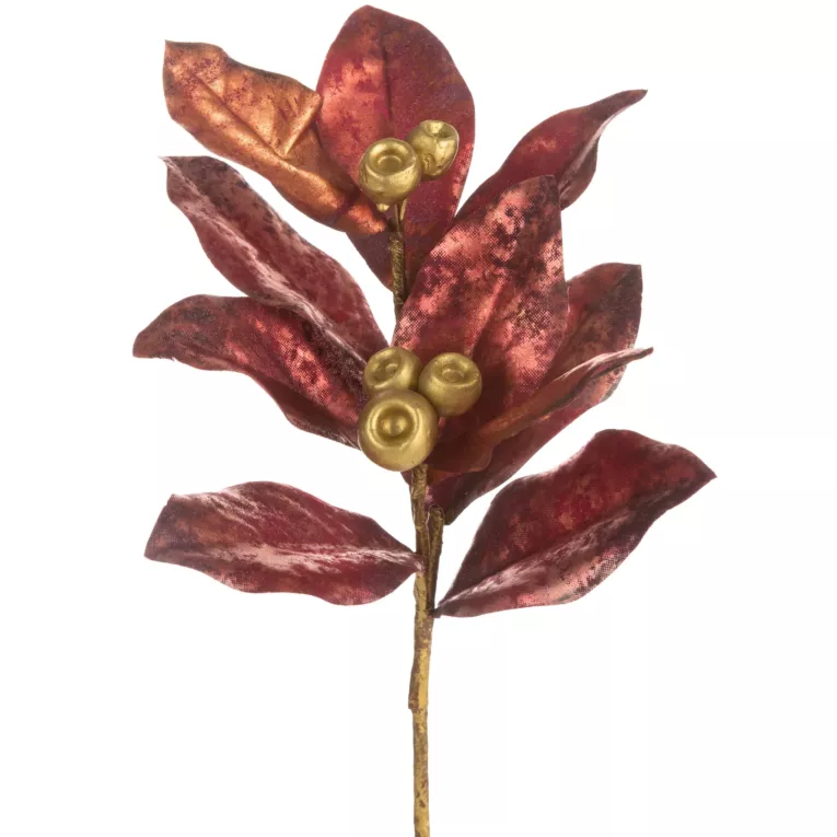 Zimowa gałązka świąteczna z złotymi kuleczkami