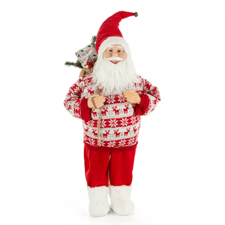 Mikołaj - figurka świąteczna z workiem prezentów