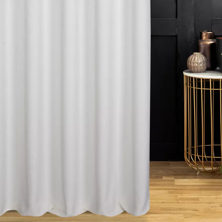 Zasłona szyta na taśmie 5 cm kremowa z miękkiej w dotyku tkaniny szenilowej