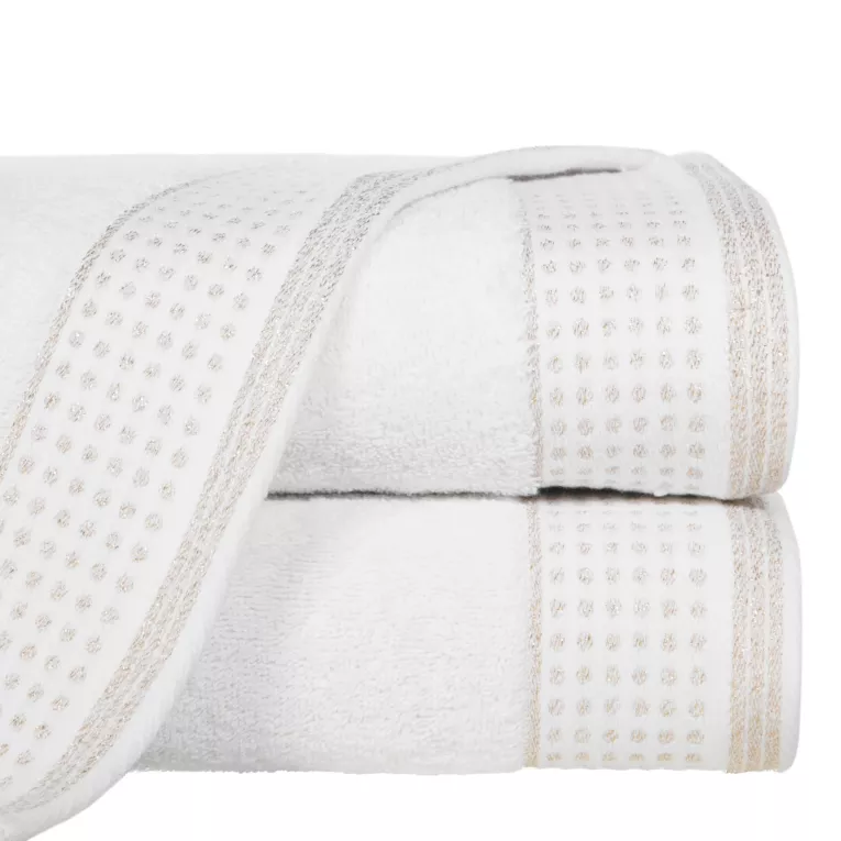 EUROFIRANY CLASSIC Ręcznik z bordiurą podkreśloną groszkami z błyszczącą lureksową nicią